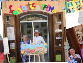 Maria Pia Ranaldi e Kérozen davanti  al Salottino